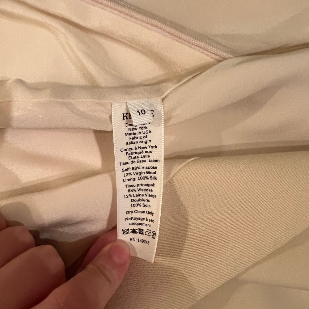 NWT - KHAITE Off-Shoulder Cream Wool Dress - Picture 5 of 7